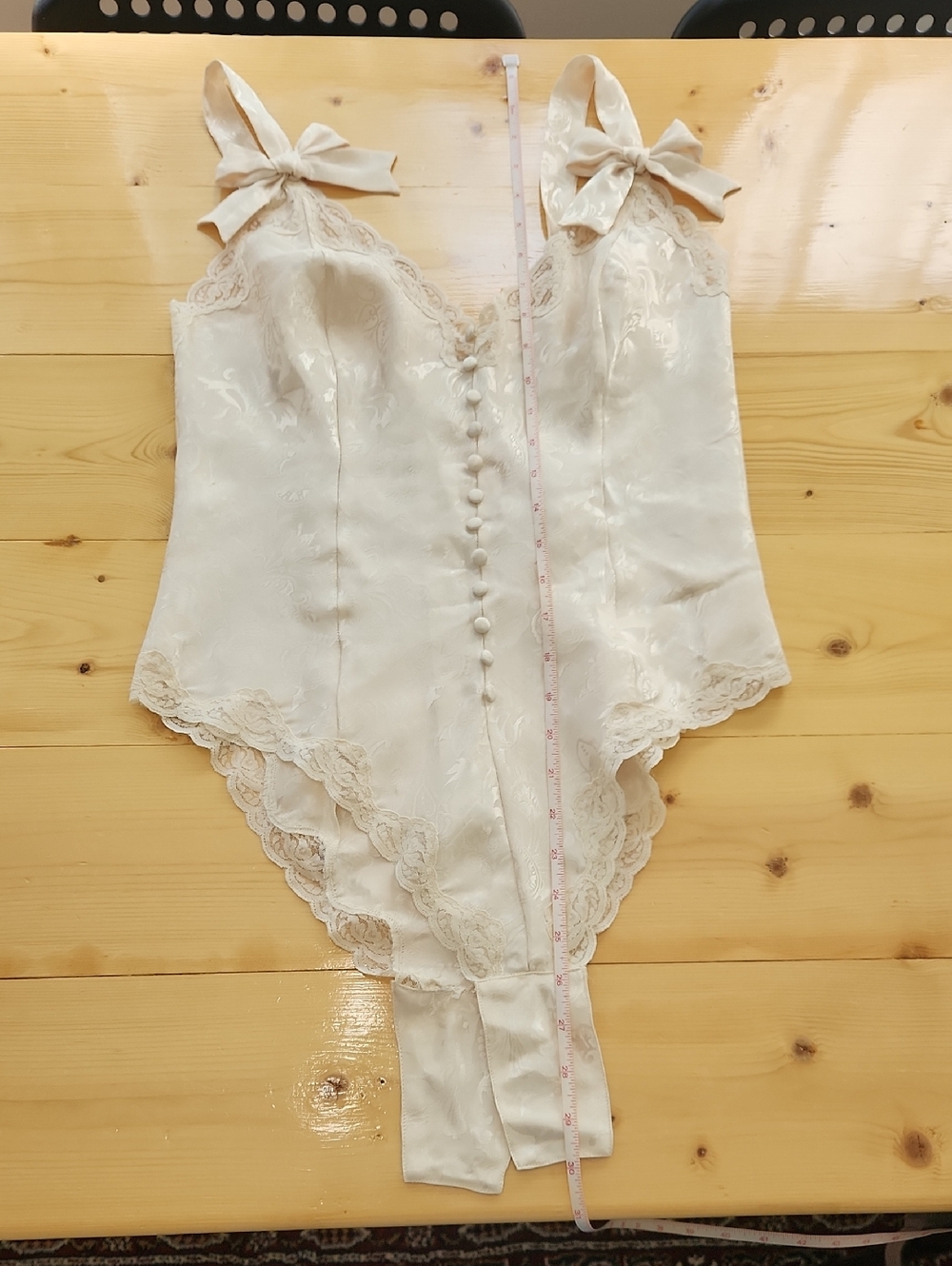 Victoria's Secret 80s Gold Label Champagne Teddy Bodysuit Bridal Vintage Size M - Picture 14 of 16